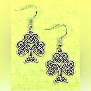 Celtic Knot Heart Shamrock Clover Tree Irish Knotwork Earrings St. Patrick’s Day